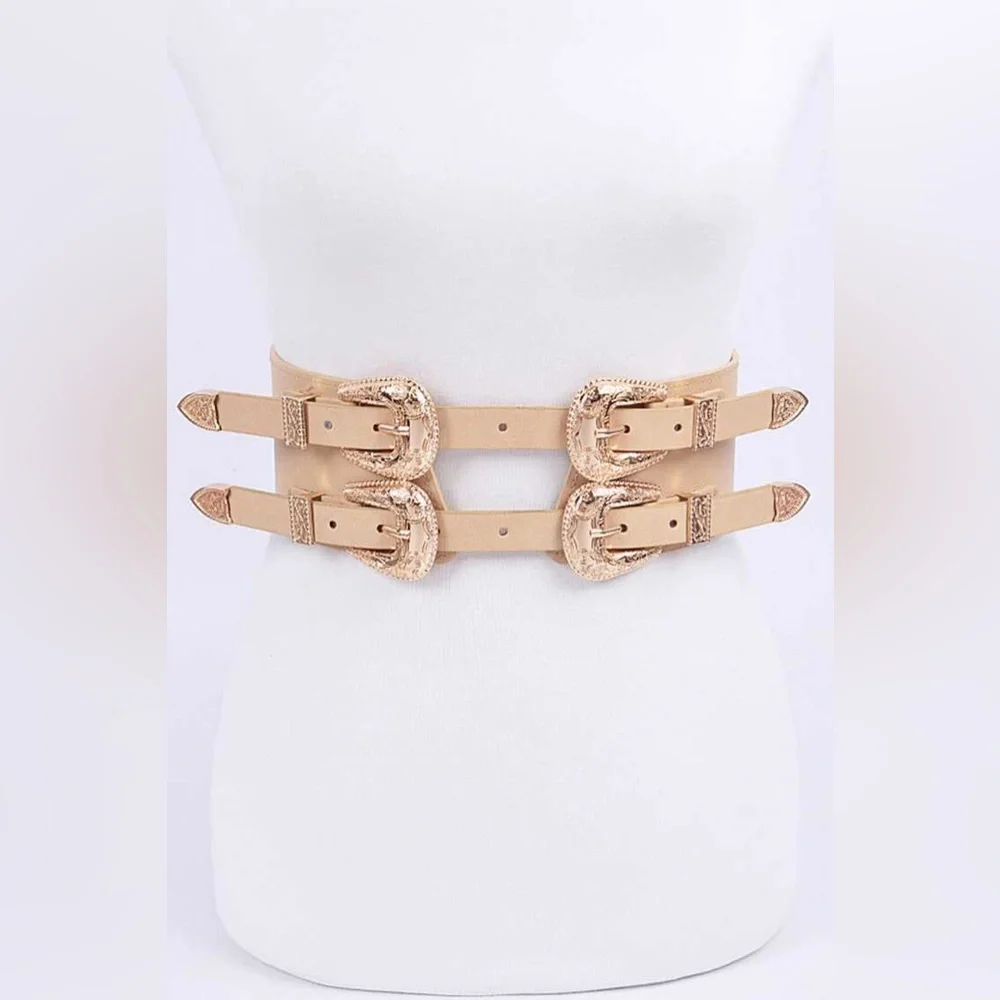 Leather Western Wide Corset Statement Belt